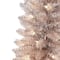7ft. Pre-Lit Rose Gold Tinsel Artificial Christmas Tree, Clear Lights